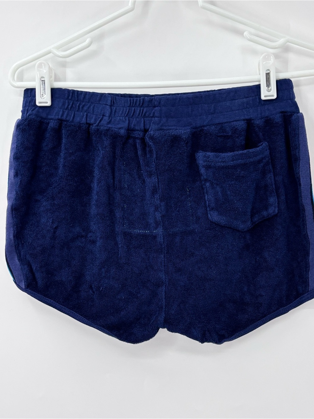 Aviator Nation Navy Terry Shorts with Rainbow Side Stripes - Picture 4 of 9